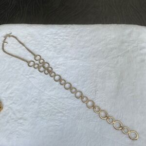 WHBM White House Black Market Silver Y Necklace